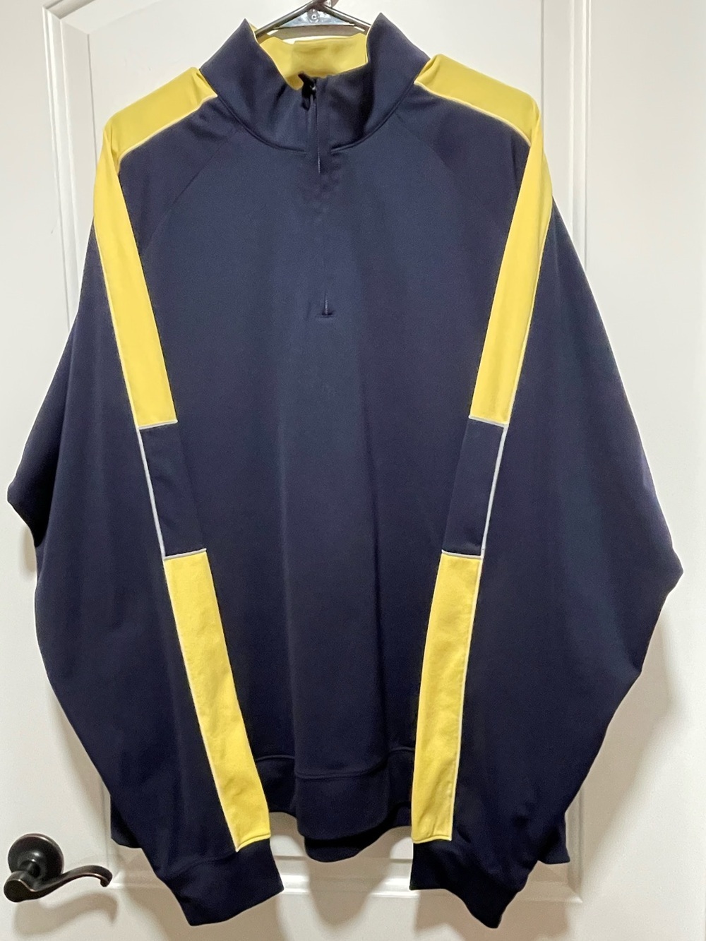 Cutter & Buck Dry Tec Sz XL Navy Yellow Lightweight Wicking Quarter Zip Jacket